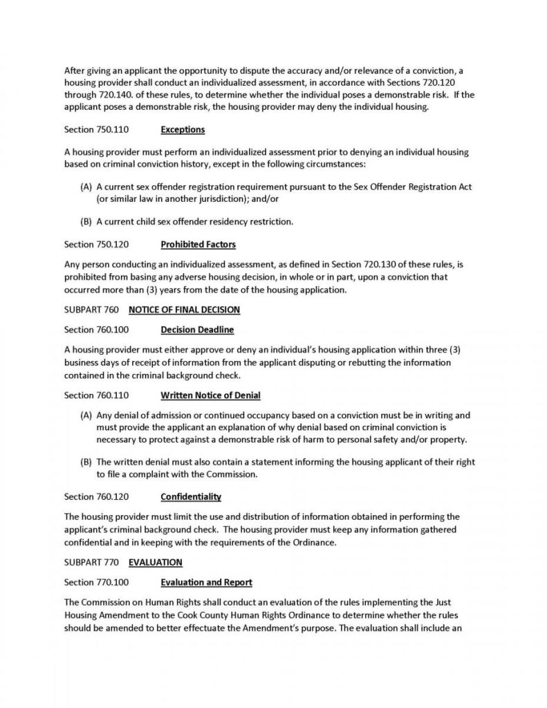 Cook County Commission on Human Rights Finalizes Rules Interpreting the Just Housing Ordinance Page 4